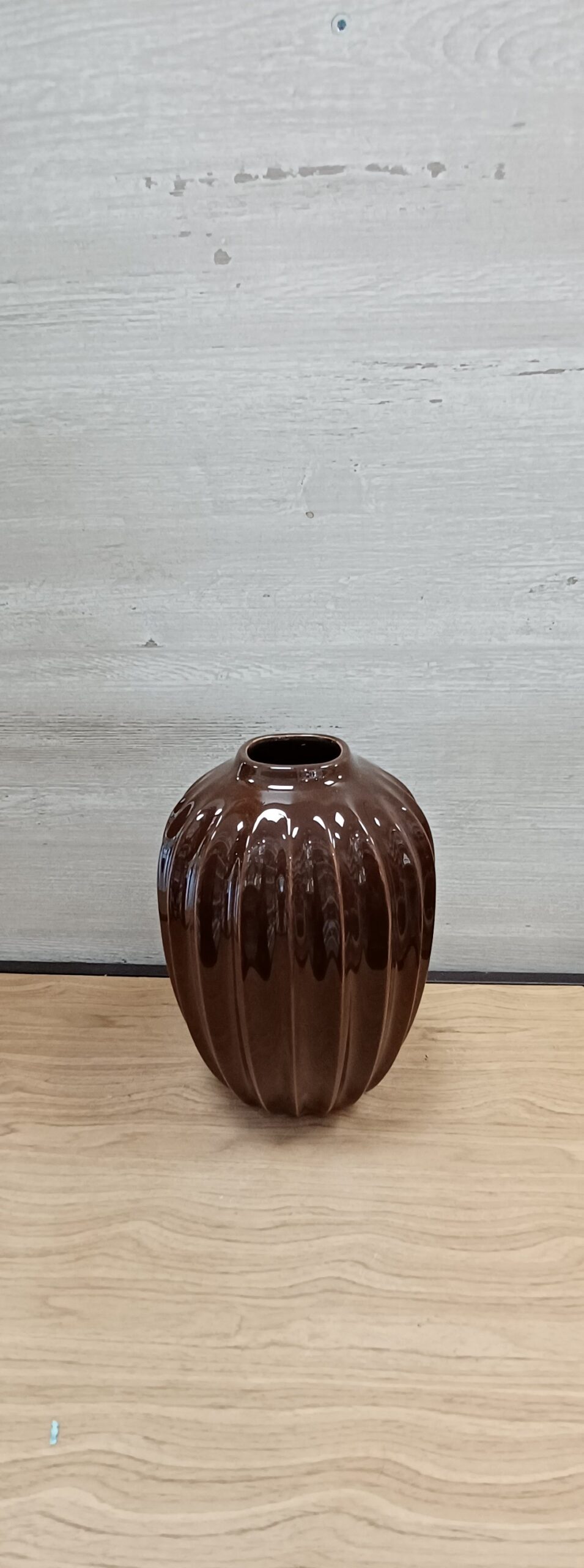 Vaso ceramica smaltato marrone H.25 - L'Angolo di Elisa